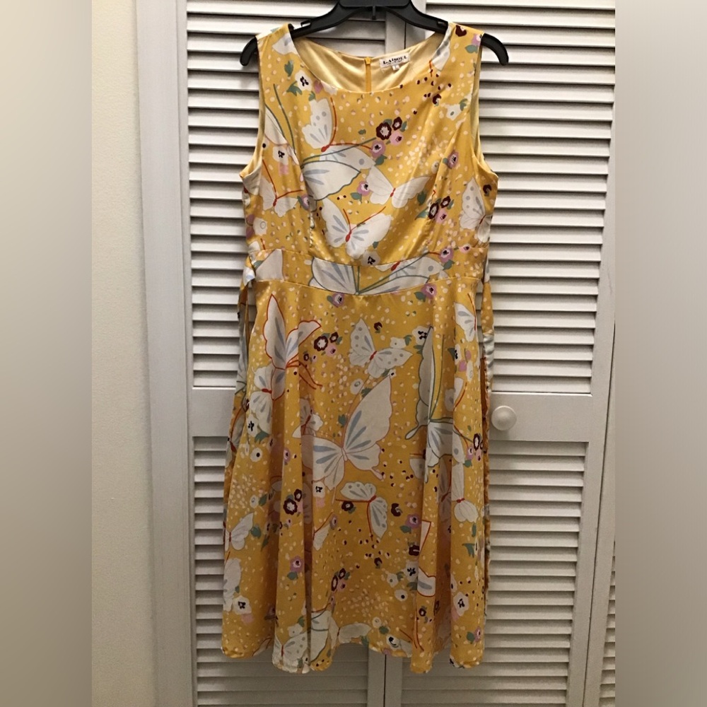 Yellow Floral Sleeveless Dress